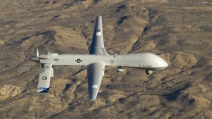 A U.S. Air Force MQ-1 Predator unmanned aerial vehicle assigned to the California Air National Guard's 163rd Reconnaissance Wing flies near the Southern California Logistics Airport in Victorville, California in this January 7, 2012 USAF handout photo obtained by Reuters February 6, 2013.    REUTERS/U.S. Air Force/Tech. Sgt. Effrain Lopez/Handout     (UNITED STATES - Tags: MILITARY POLITICS) THIS IMAGE HAS BEEN SUPPLIED BY A THIRD PARTY. IT IS DISTRIBUTED, EXACTLY AS RECEIVED BY REUTERS, AS A SERVICE TO CLIENTS. FOR EDITORIAL USE ONLY. NOT FOR SALE FOR MARKETING OR ADVERTISING CAMPAIGNS - RTR3DF74